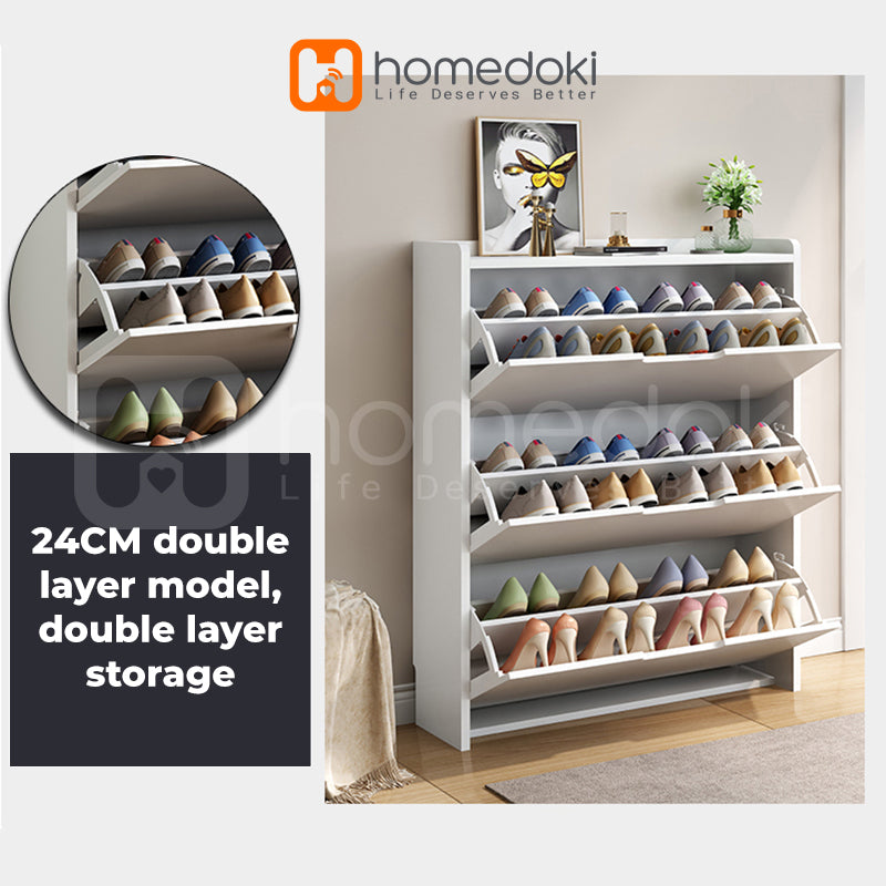 Homedoki Shoes Cabinet / Lemari Rak Sepatu Kayu HD061TYPE2