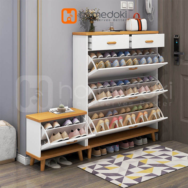 Homedoki Rak Sepatu / Lemari Sepatu Kayu /  Lemari Kabinet Kayu Minimalis / Rak Sepatu Kayu / Rak Sepatu Minimalis / Shoes Cabinet