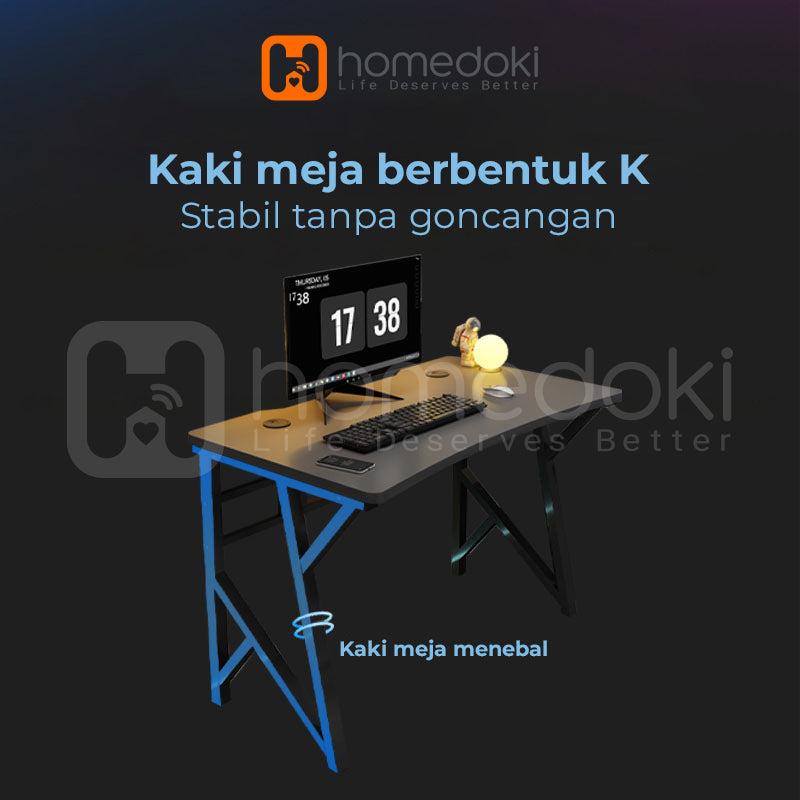 Homedoki Meja Komputer / Meja Kerja / Meja Kantor Minimalis / Meja Belajar / Meja PC