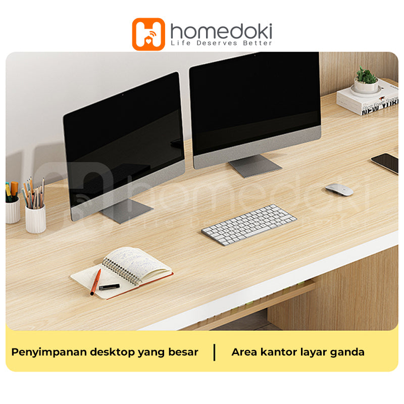 Homedoki Meja Kantor / Meja Komputer / Meja Kerja Minimalis / 120cm Meja Belajar / Meja Kantor Dengan Laci