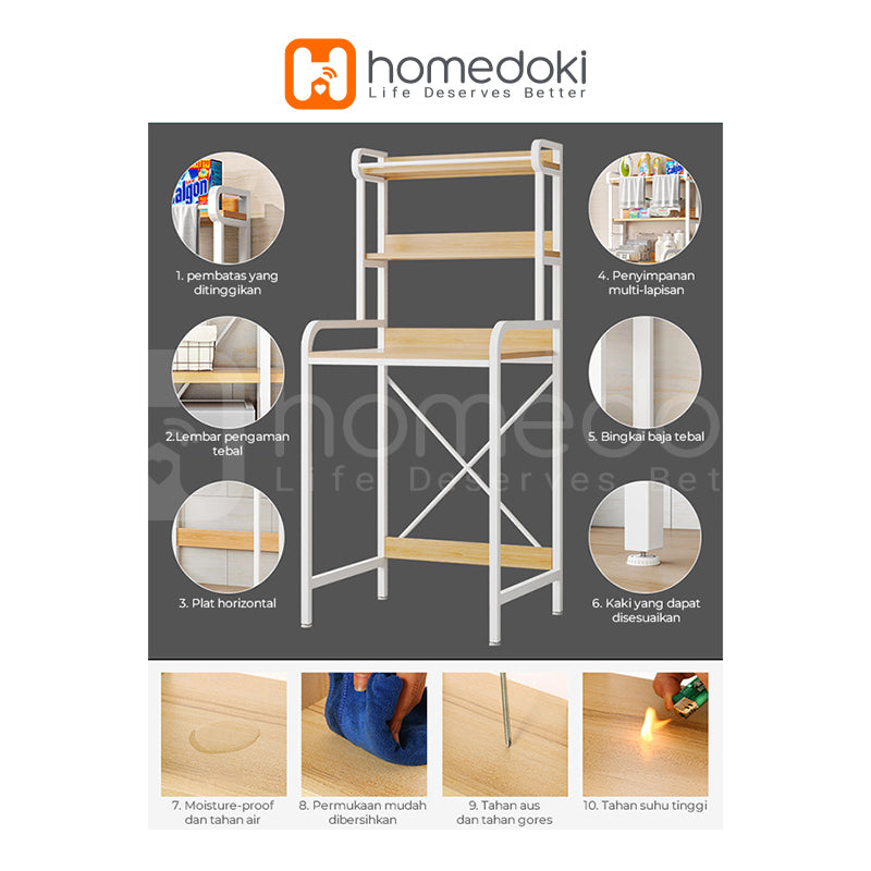 Homedoki Rak Serbaguna /Rak Laundry / Rak Mesin Cuci / Rak Penyimpanan Serbaguna