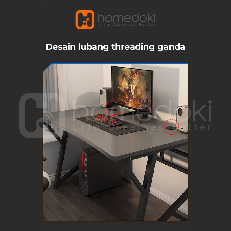 Homedoki Meja Komputer / Meja Kerja / Meja Kantor Minimalis / Meja Belajar / Meja PC