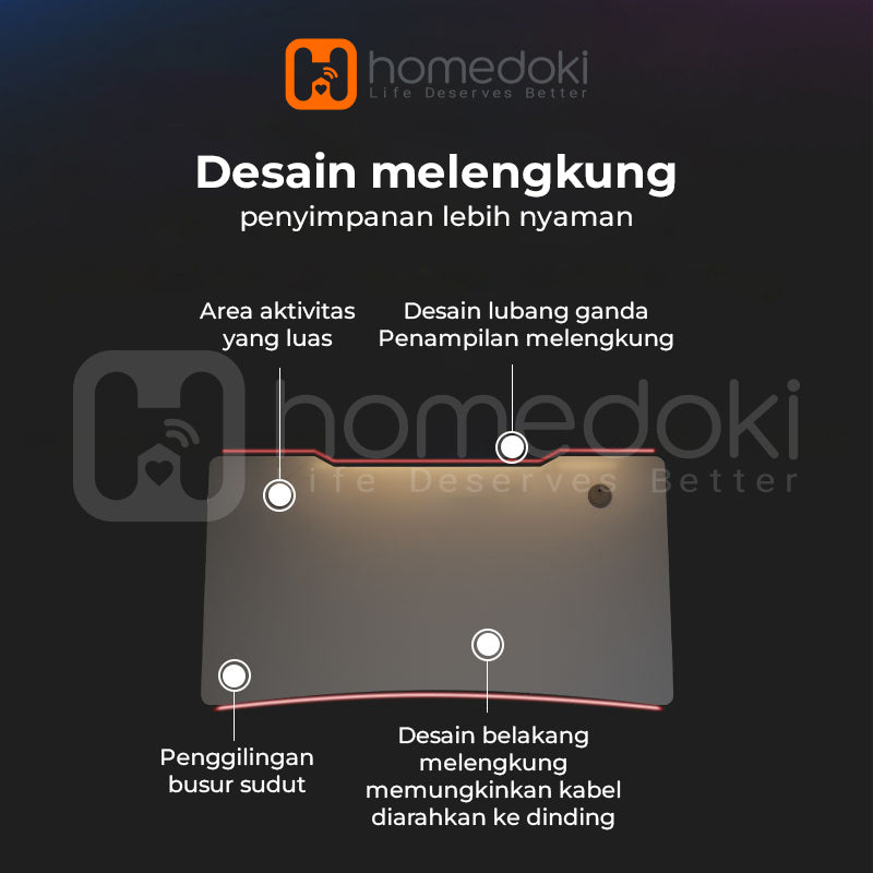 Homedoki Meja Komputer / Meja Kerja / Meja Kantor Minimalis / Meja Belajar / Meja PC