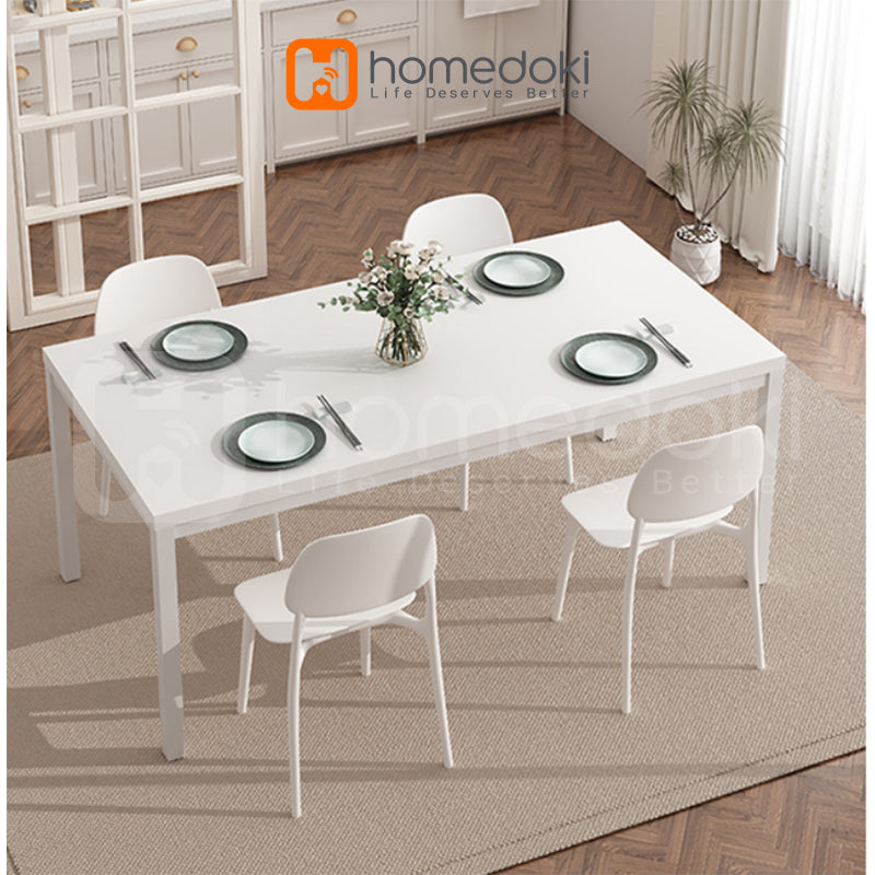 Homedoki Meja Makan / Meja Makan Minimalis / Meja Makan Murah / Meja Makan Putih