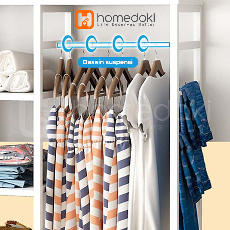 Homedoki Rak Baju Gantung / Stand Hanger / Rak Baju / Rak Pakaian / Rak Gantung Baju Kayu