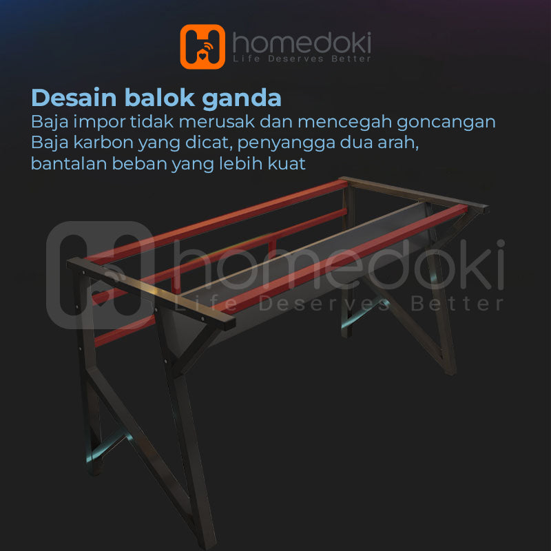 Homedoki Meja Komputer / Meja Kerja / Meja Kantor Minimalis / Meja Belajar / Meja PC