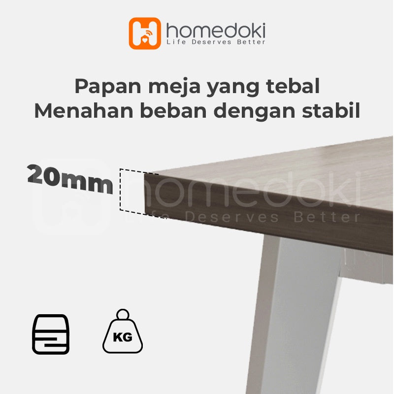 Homedoki Meja Kerja dengan Pembatas / Meja Kantor